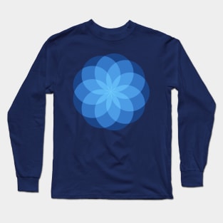 Geometric Flower of Circles (Cornflower Blue) Long Sleeve T-Shirt